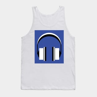 Headphones in dazzling blue Tank Top